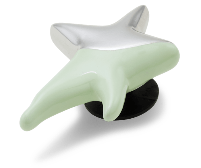 Silver and Green Enamel Star