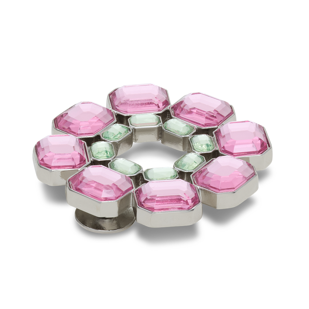 Pink and Green Gem Circle Charm