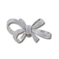 Silver Gem Bow Charm