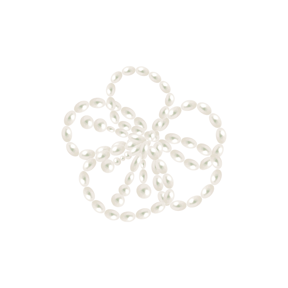 White Pearl Beaded Floral